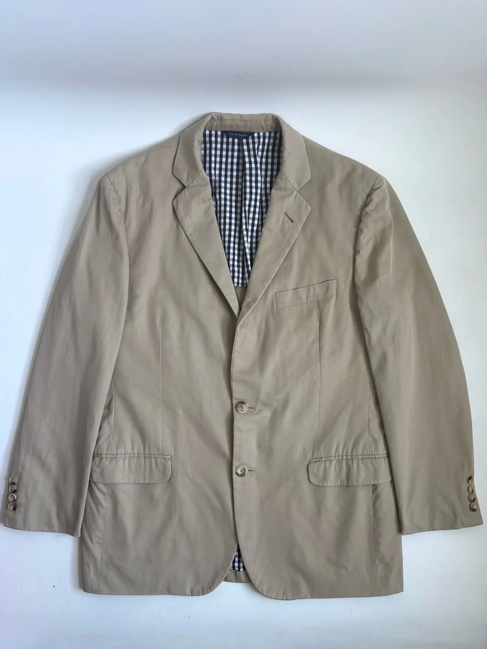 Brooks Brothers Men's 1818 Fitzgerald Fit Crespi  Suit Jacket Khaki Tan 42R/W36